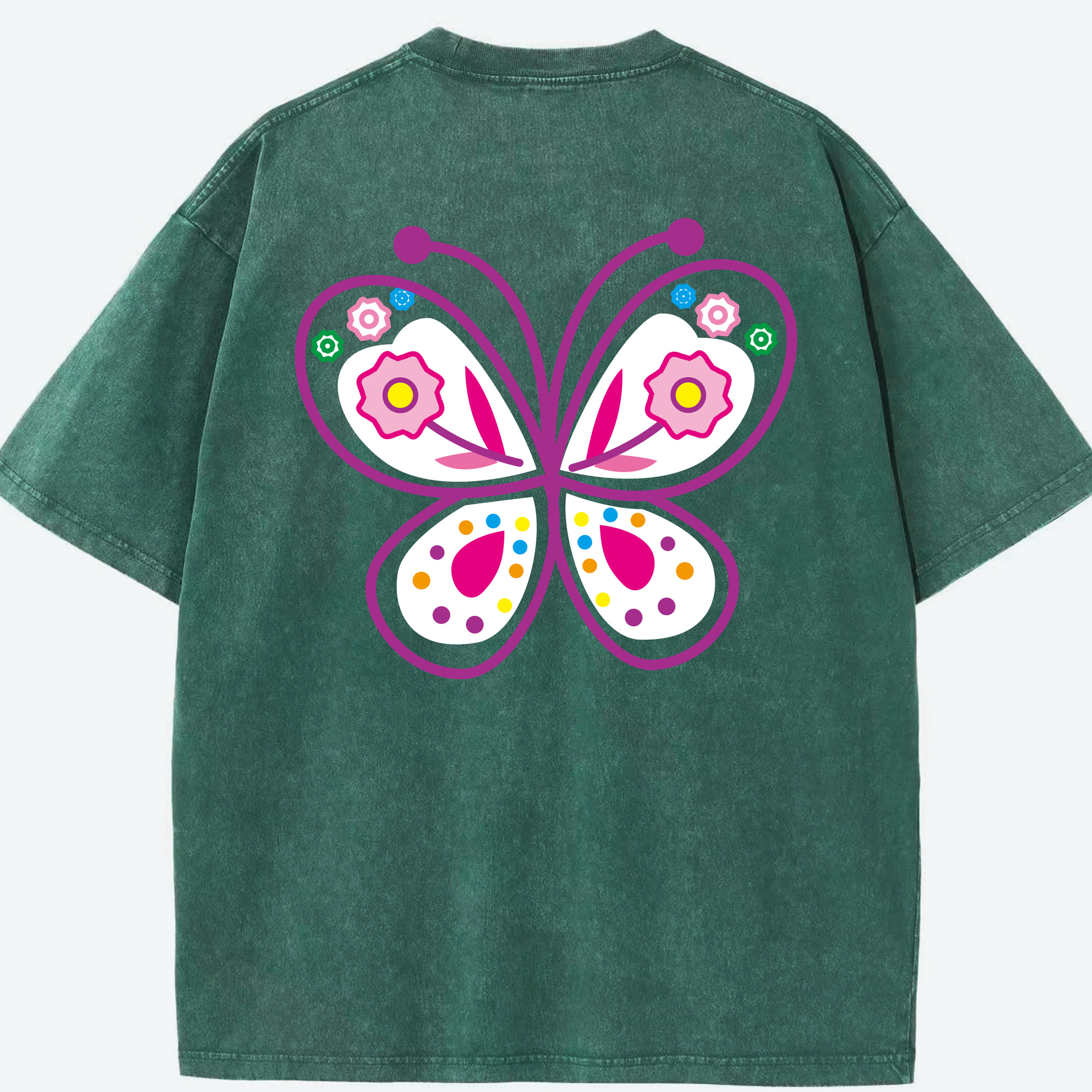 （画像用） Hello Kitty ハローキティ 綿100% ヴィンテージ風 半袖Tシャツ（背面プリント）